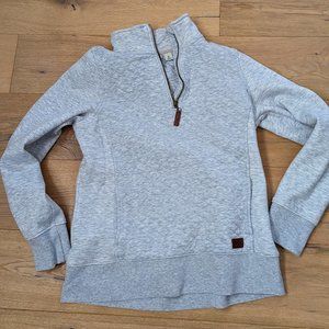 X Small LL Bean Heather Gray Waffle Sweater